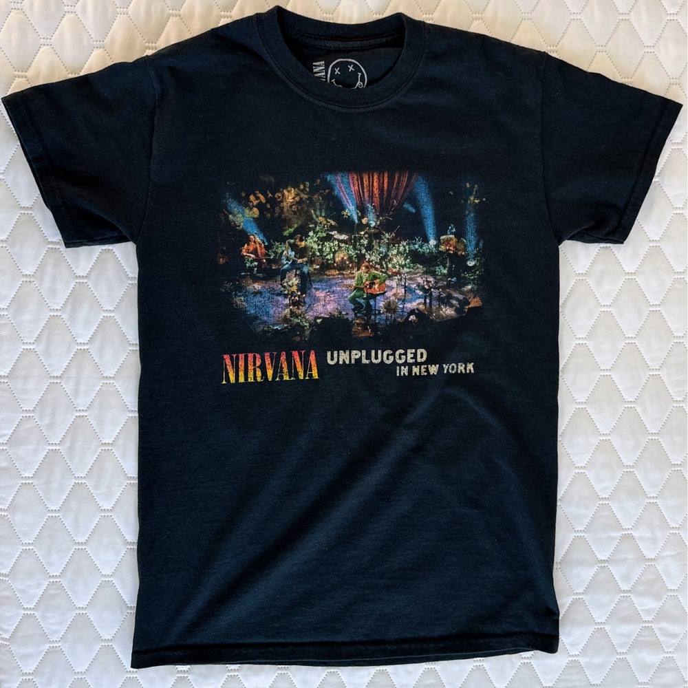 Nirvana Unplugged In New‎ York T-Shirt Mens Small Black Excellent
